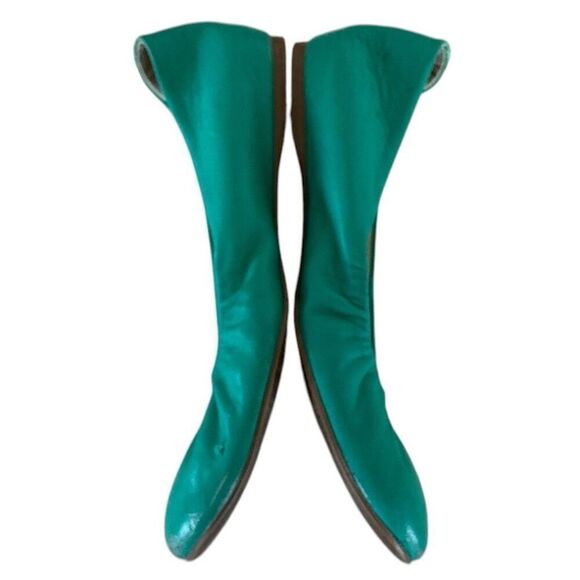J. Crew Green Cece Ballet Flats w 1” Hidden Lift MI Italy 9.5 - Picture 2 of 8